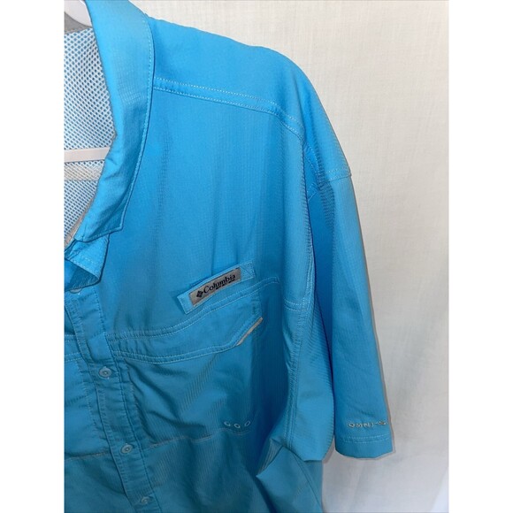 Columbia PFG Guide Shirt Men’s Size XL Blue Omnishade Button Up Short Sleeve - Picture 4 of 12